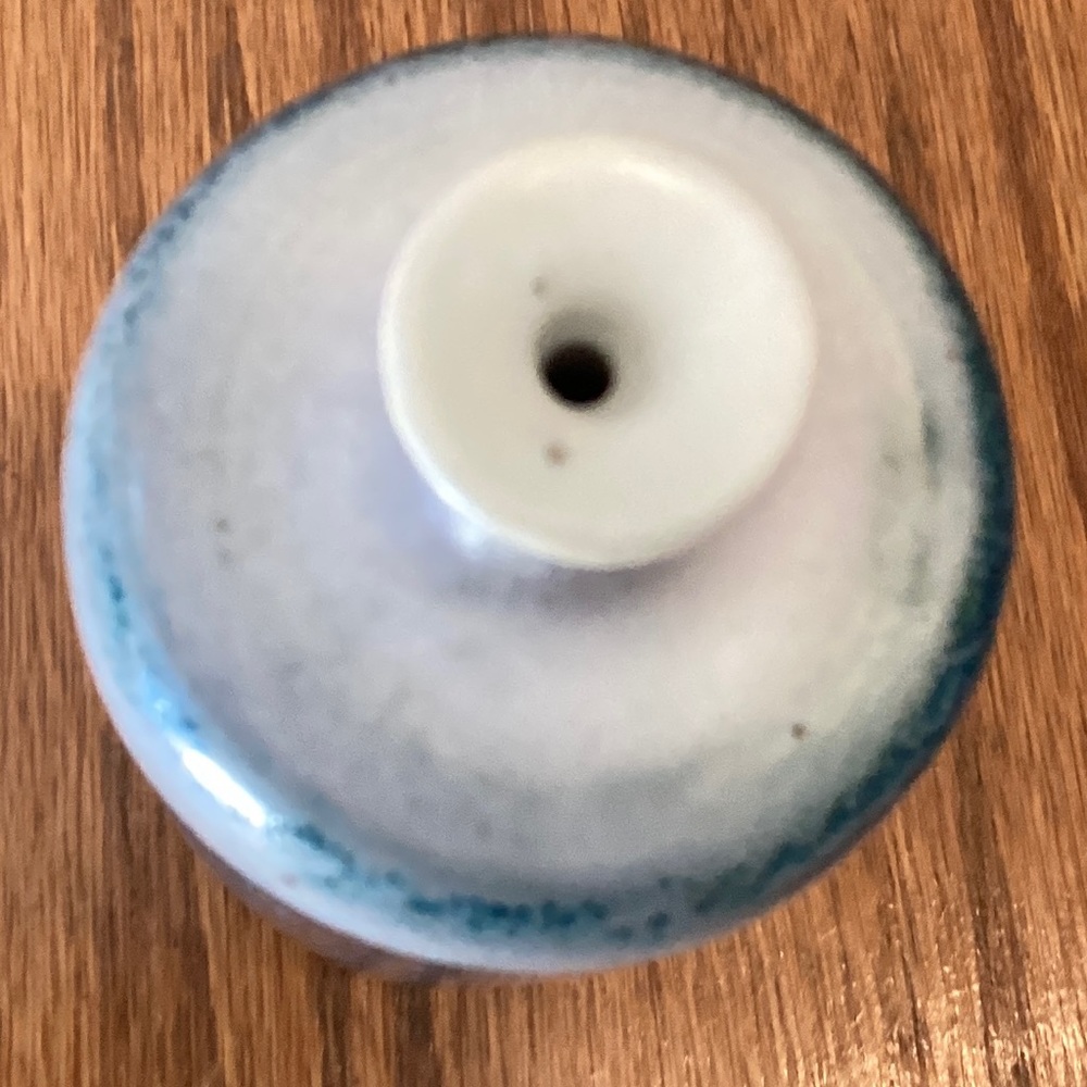 Jack Boydston Blue And White Drip glaze California studio art pottery vase.5.5” - Picture 9 of 10